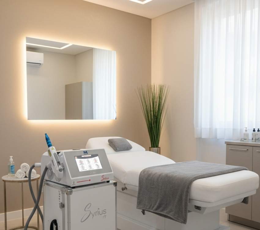 Clinica de estética brasileira utilizando o equipamento de estética Syrius Yag da Ibramed