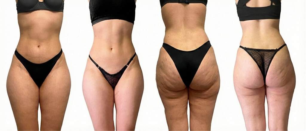 Criolipólise de placas para celulite - Antes e depois - profissional Fran Doneda